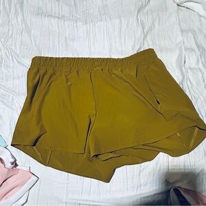 CALIA Womens Mid Rise infinity Running Shorts Brown/Mustard Size L Athletic Gym